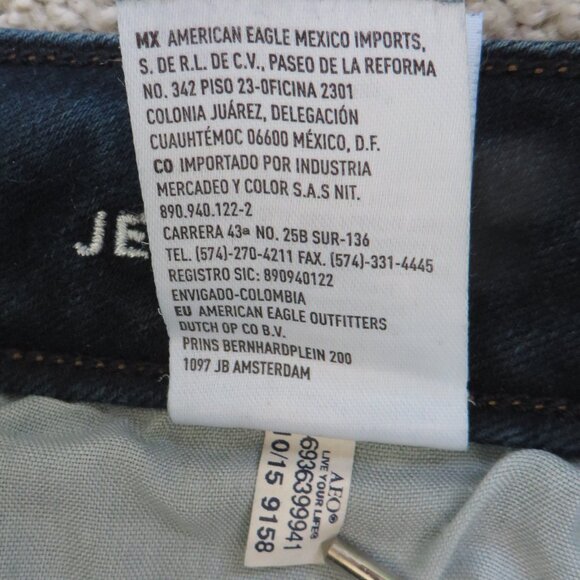 AE Womens Ripped High-Waisted Jegging cropped Jean Size 2 Blue Aeo Denim stretch - Picture 9 of 10